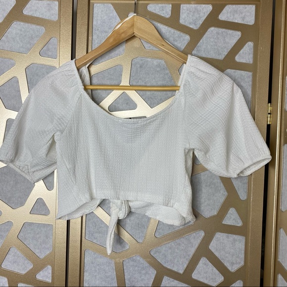 ZARA short sleeve tie front cropped‎ top - Picture 5 of 7